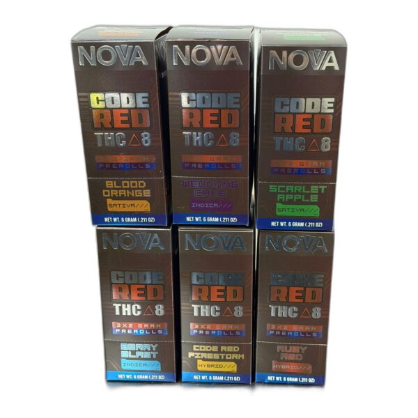 NOVA PREROLL CODE RED THC D8 2 GMS 3CT 10PK