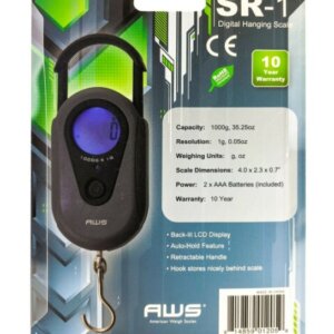 AWS DIGITAL SCALE SR 1KG HOOKED 1000x1G